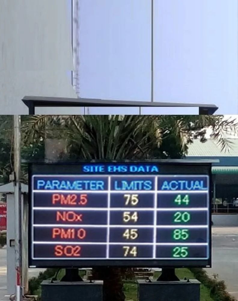 Pollution Control Data Display Board P4 6X4 Feet