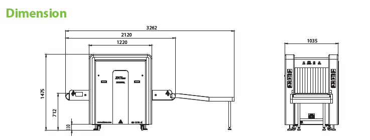 X Ray Baggage Scanner 6550A Zkteco
