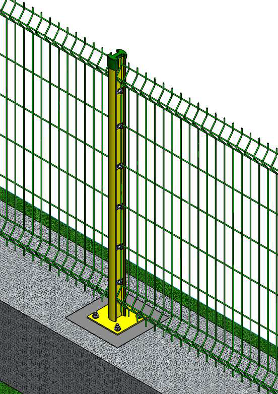 UNICO Weld Mesh PC Coating with H Profile Post