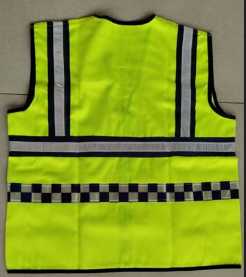 Police Reflective Jacket Front Zipper