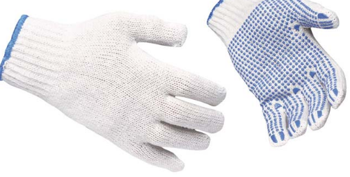Dotted Hand Gloves White