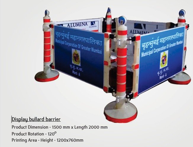 Display Barricading Bollard pair