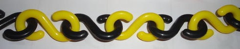 KTI Safety Chain Plastic 7 MM Black Yellow