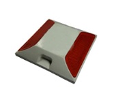 Road Stud Without Shank White Body Red Reflective Square Make OEM White Red Reflector