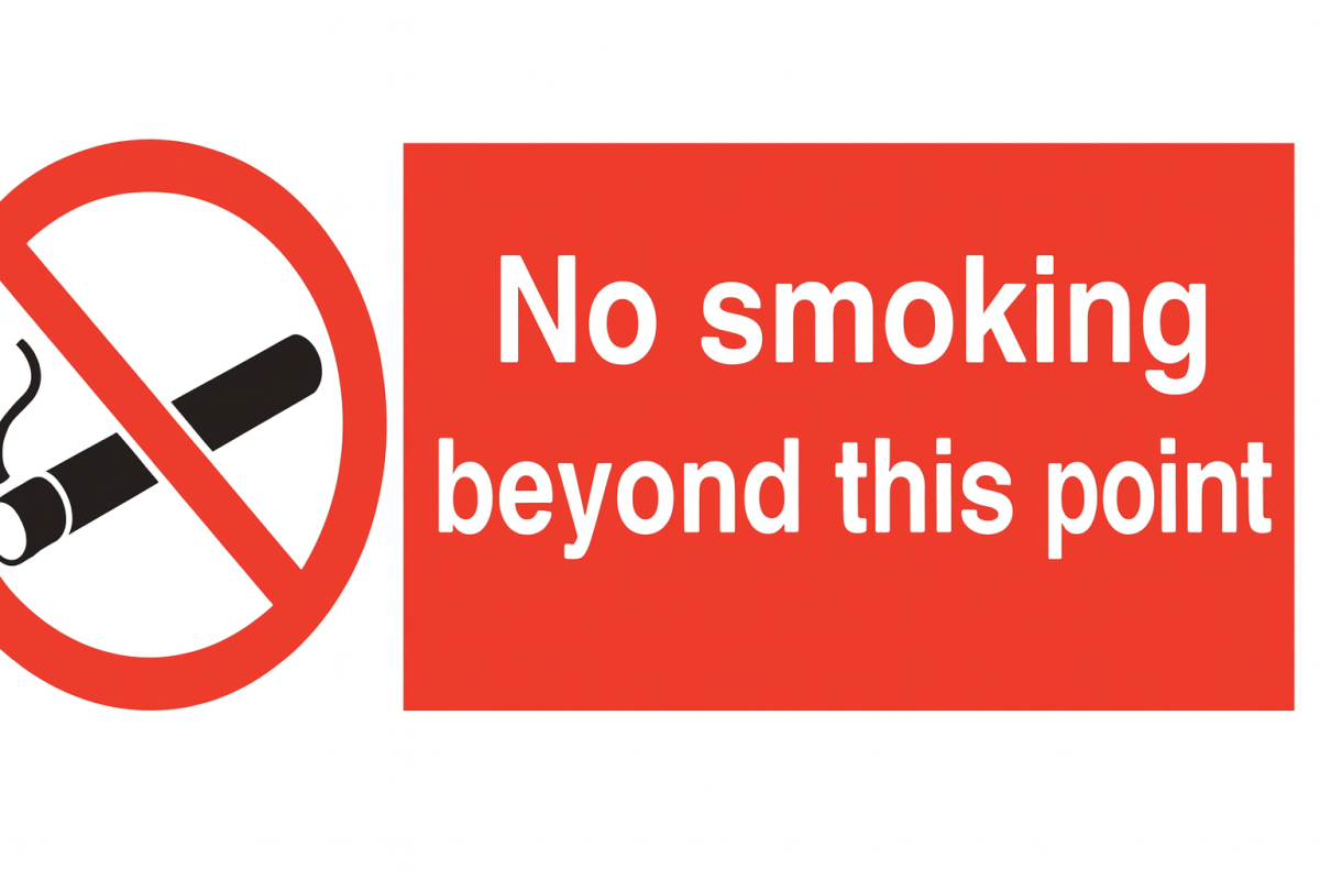 KTI Photo Luminescent No Smoking beyond this point Signage 200X300mm