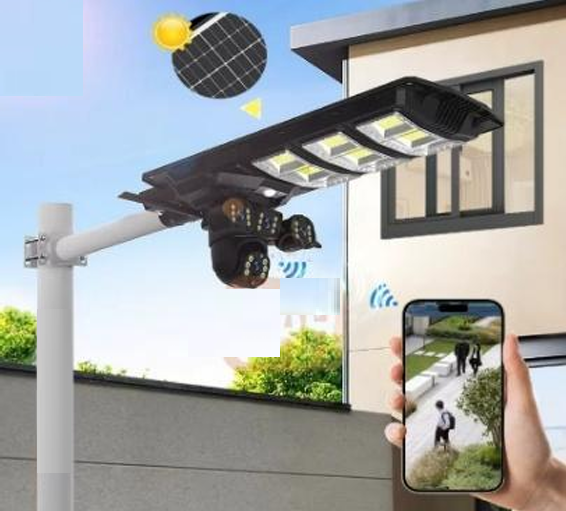 KTI19003001100W — All in One Solar Street Light 100 Watt with Triple CAMERA